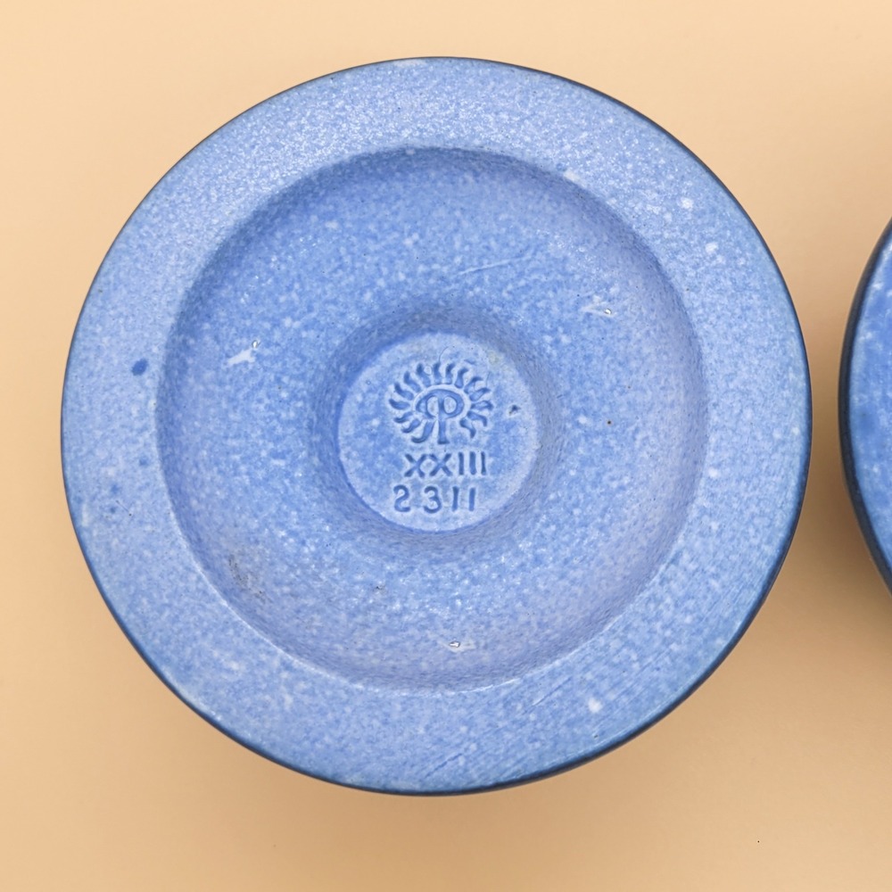 Rookwood Pottery Blue Lily Pad Candlestick Holders #2311 Pair c.1923 MINT‎ - Picture 8 of 13
